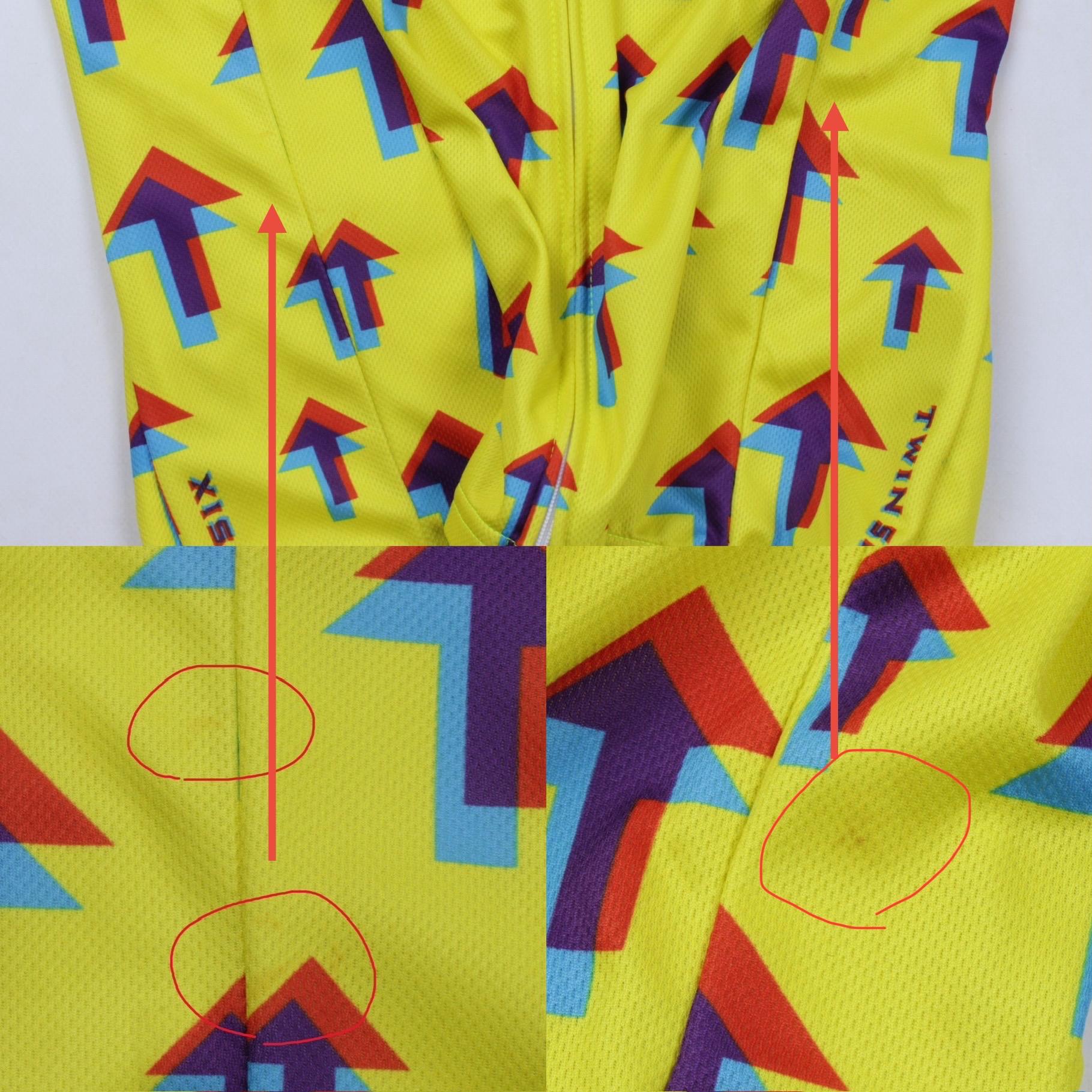 Maillot de cyclisme unisexe TWIN SIX jaune Geometric Arrow pour homme fabriqué aux États-Unis, taille L - France