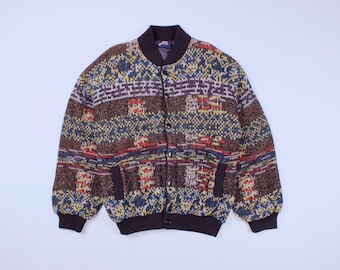 Men's / Unisex JAC 80's 90's VINTAGE Wool Acrylic Blend Geometric