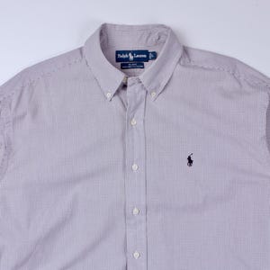 Men's RALPH LAUREN Vintage Blake Two-Ply Cotton Micro Plaid Button Down Shirt size L-XL (size like to xxl)