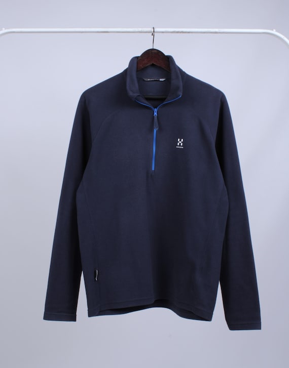 Haglöfs, Mens HAGLOFS Astro II Top 1/4 Half Zip Blue Fleece Tecnopile Size L