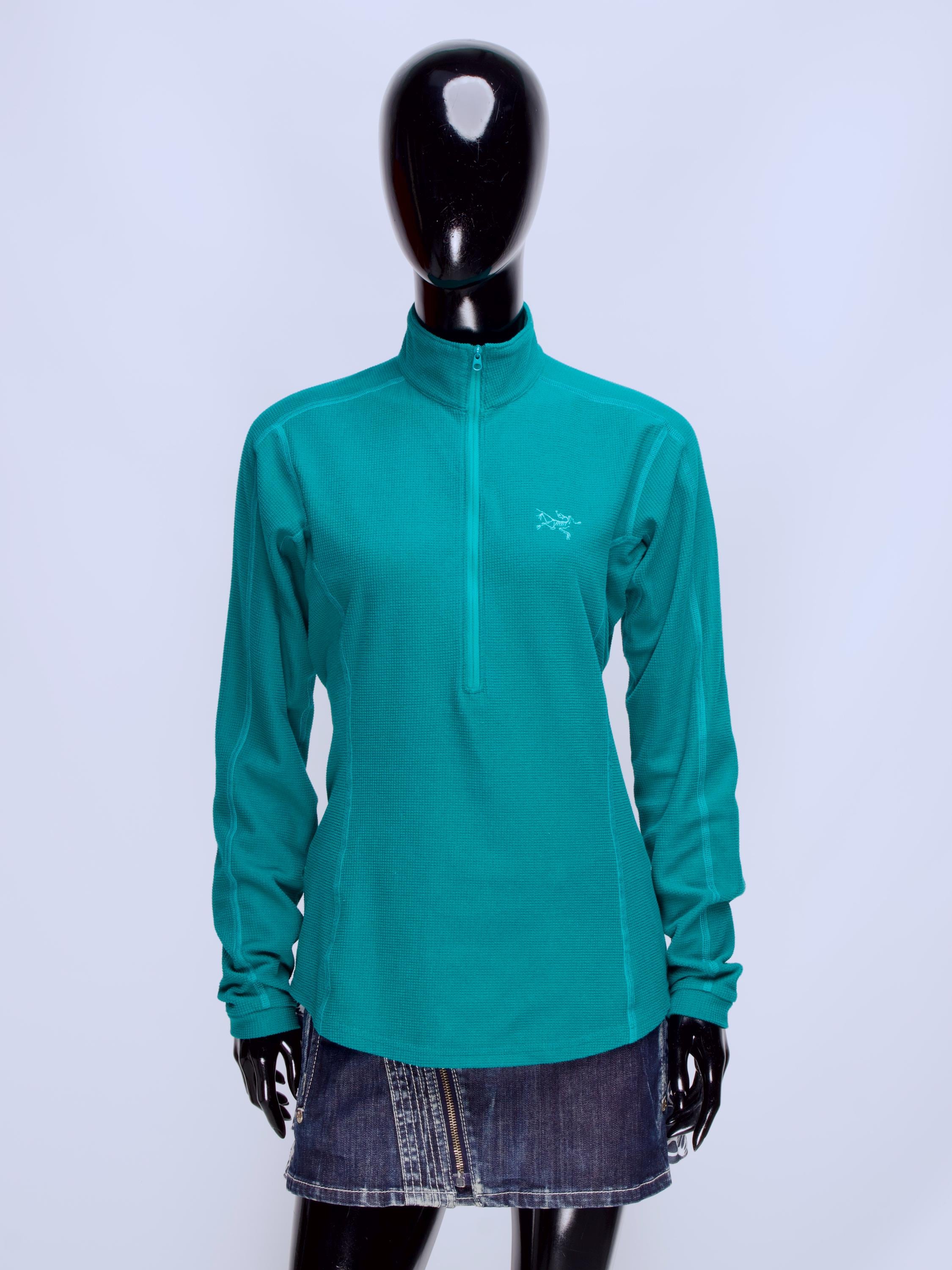 Women's ARCTERYX Polartec Delta LT Dark Mint Waffle Half Zip