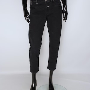 Womens MARITHE FRANCOIS GIRBAUD Le Jean De Black Cropped 3/4 Jeans Pants Size 31