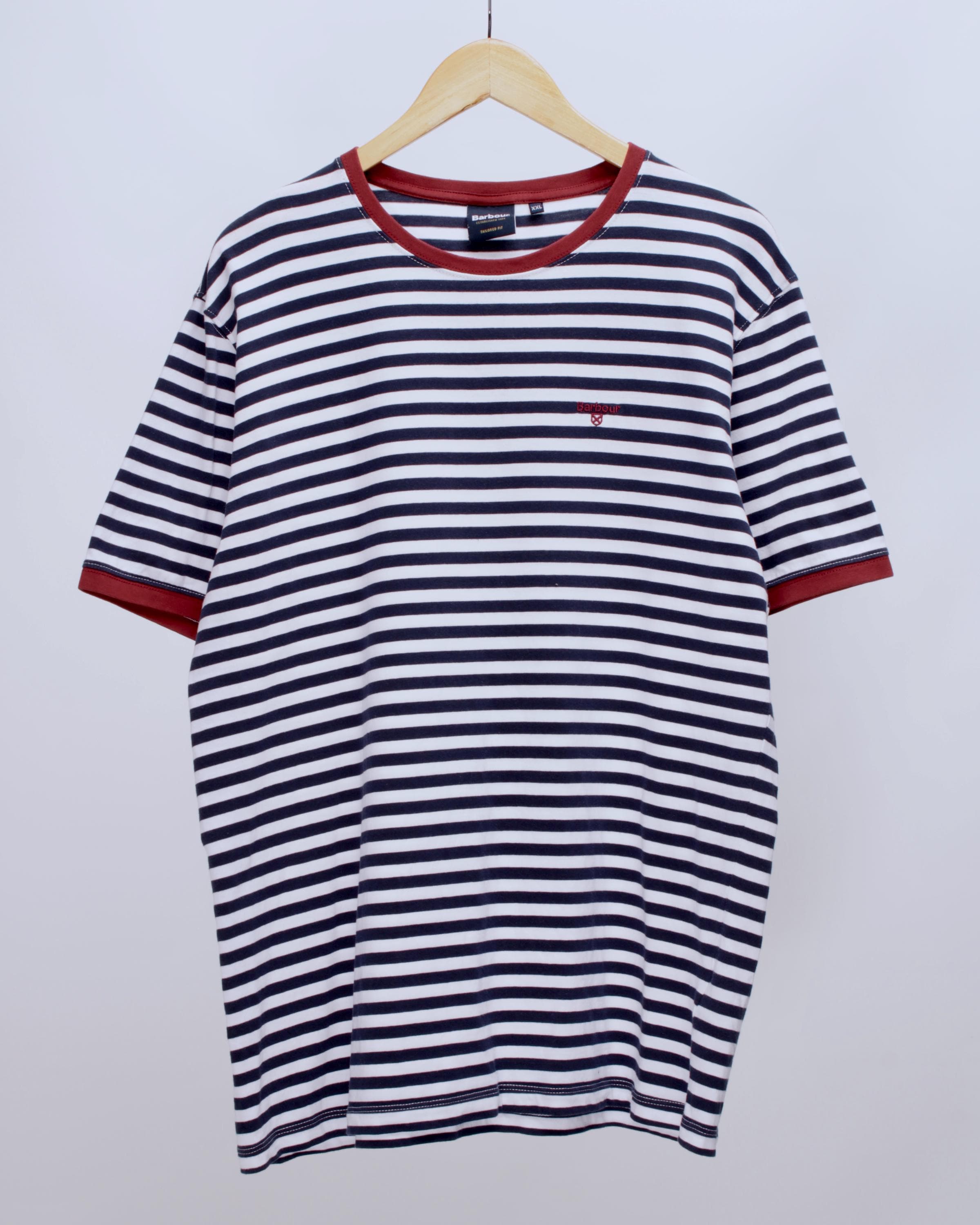 Blue and White Striped T Shirt Australia