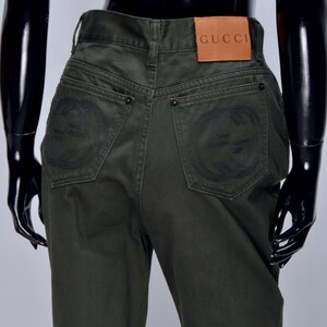 パンツ GUCCI by TOM FORD 98SS Logo Belt Pants GUCCI for Tom Ford 1998 Vintage Side Logo Metal Belt Design