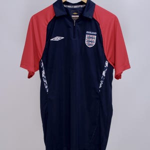 Mens UMBRO Vintage England Soccer Football National Team Training Blue Jersey Size L