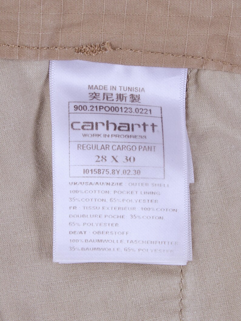 Calça Cargo Regular Masculina CARHARTT WIP Bege com Bolsos e Pernas em Ripstop, Tamanho W28 L30 imagem 18
