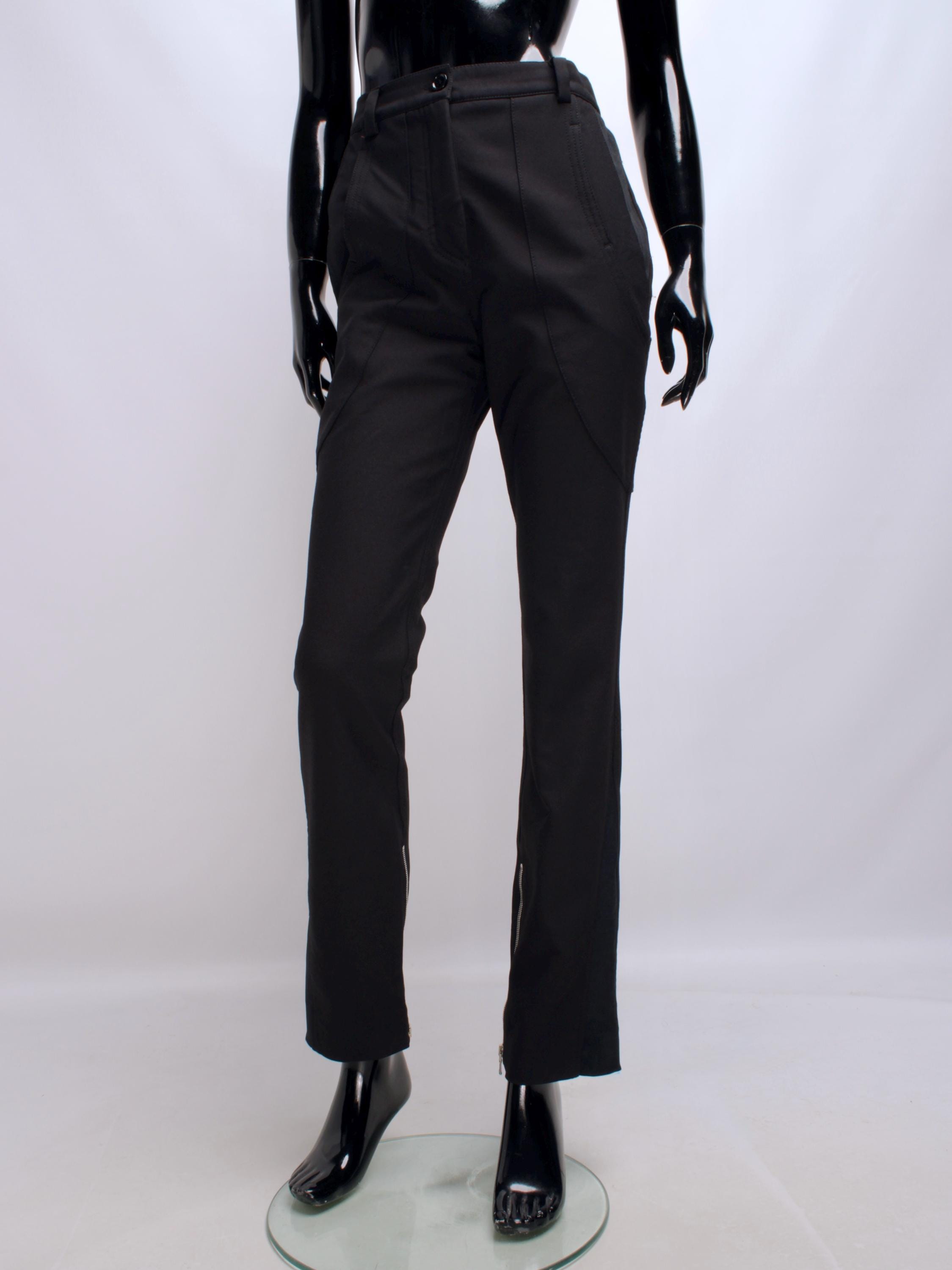Women's DOLCE GABBANA Vintage Black Nylon Elastane Tapered Ankle