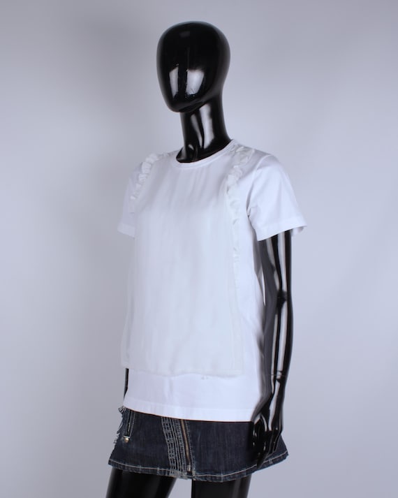 レディース CDG コム デ ギャルソン ガール フリル ホワイト 半袖 T