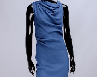 Vestido feminino Vivienne Westwood Anglomania com decote canoa e comprimento até o joelho, viscose, tamanho 40