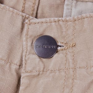 Calça Cargo Regular Masculina CARHARTT WIP Bege com Bolsos e Pernas em Ripstop, Tamanho W28 L30 imagem 7