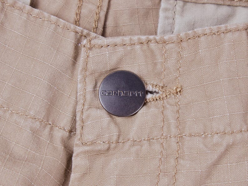 Calça Cargo Regular Masculina CARHARTT WIP Bege com Bolsos e Pernas em Ripstop, Tamanho W28 L30 imagem 7