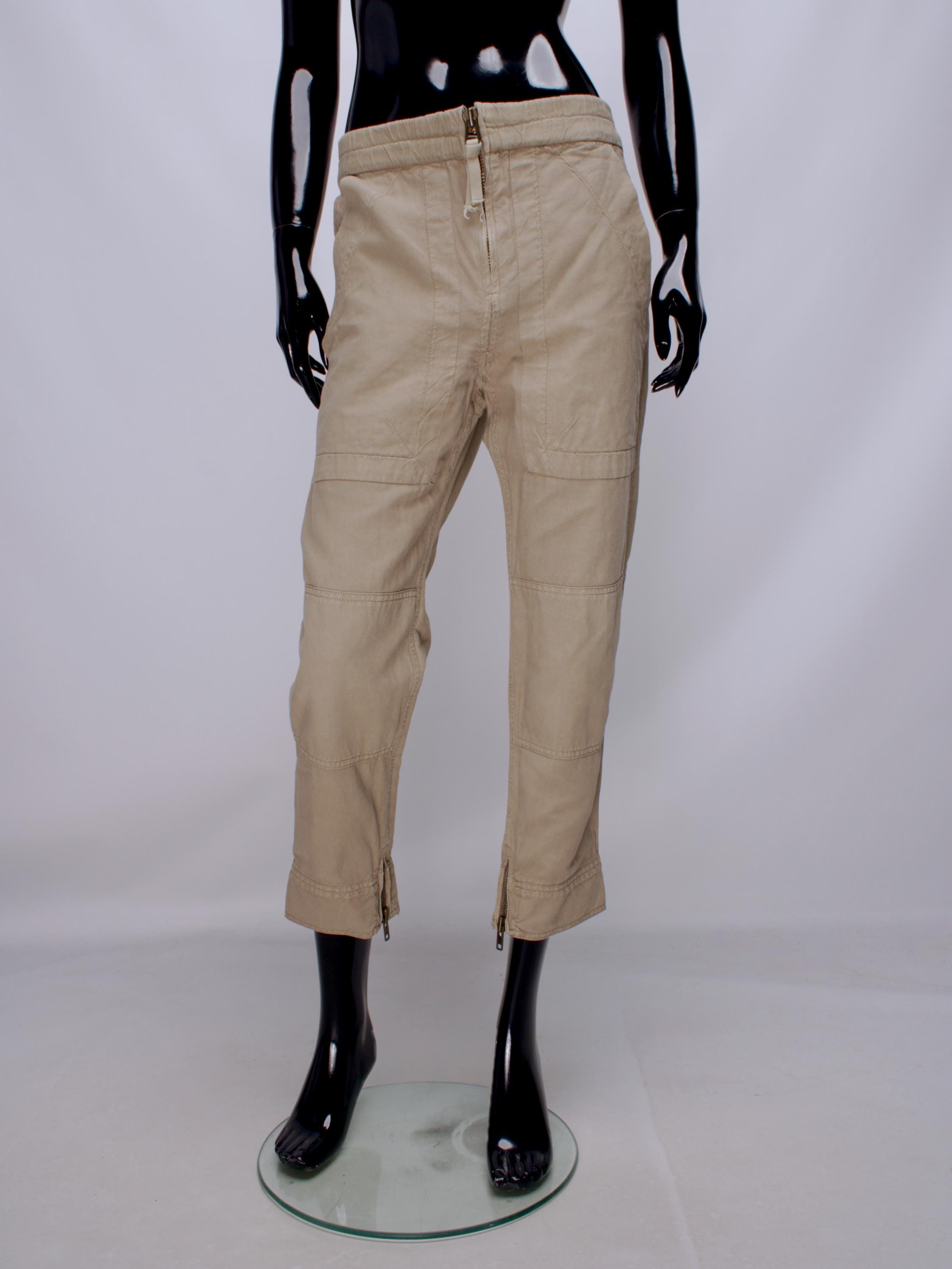 Women's ISABEL MARANT Etoile Cotton Linen Blend Beige Big Pockets