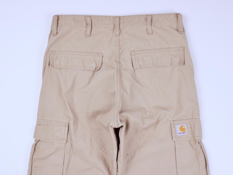 Calça Cargo Regular Masculina CARHARTT WIP Bege com Bolsos e Pernas em Ripstop, Tamanho W28 L30 imagem 5