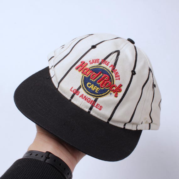 Hard Rock Cafe 90s アメリカ製 ロサンゼルス キャップ Vintage Hard Rock Cafe Los Angeles Save the Planet Striped