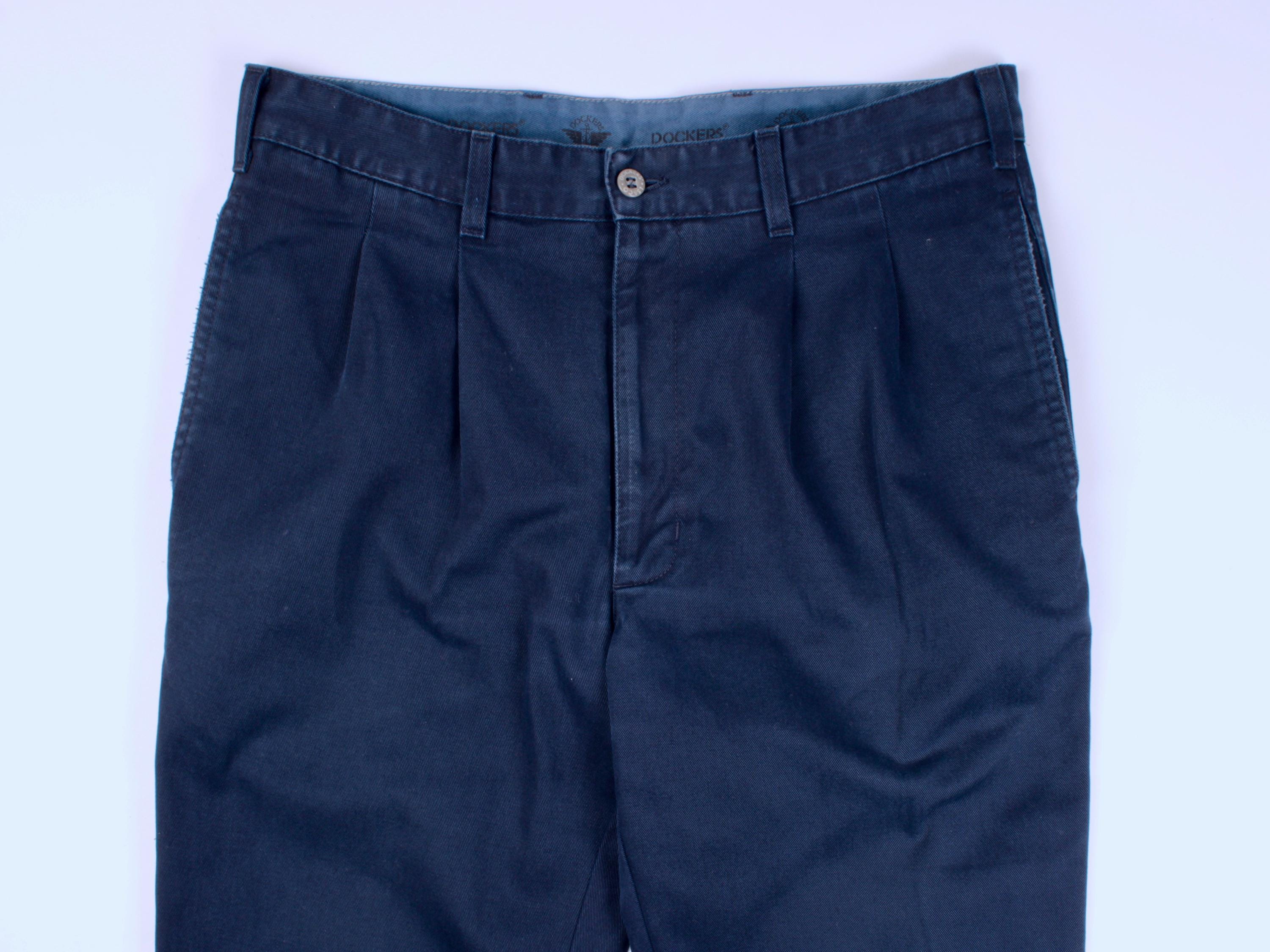 Men's. DOCKERS Vintage Blue Double Pleated Front Regular Chino