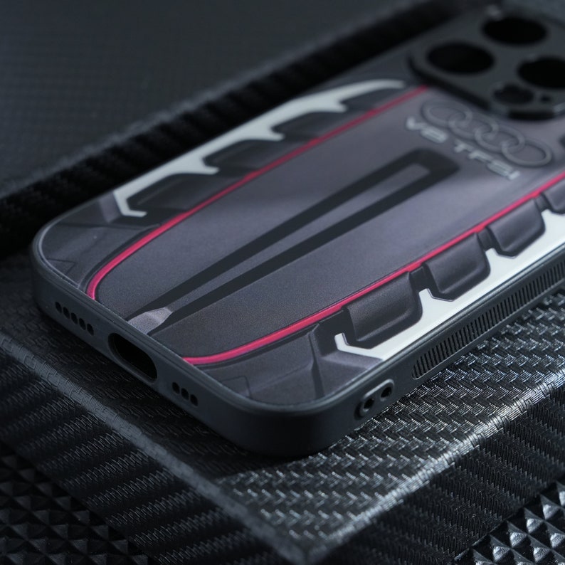 IPhone Car Case for iPhone 15, Racing Car Case, Car Phone Case, Black