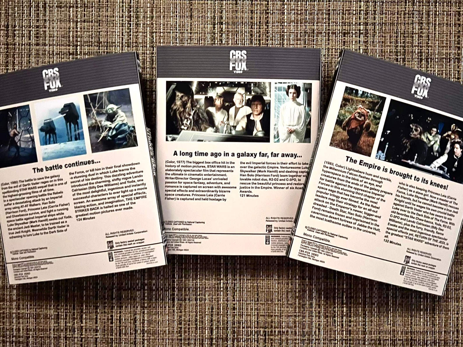 Star Wars Original Trilogy VHS Style Slipcover ONLY with Original