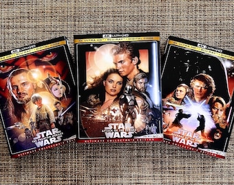 Star Wars Episode 1-3 4K UHD Slipcover ONLY (With Original Poster) Movie or Case Not Included.