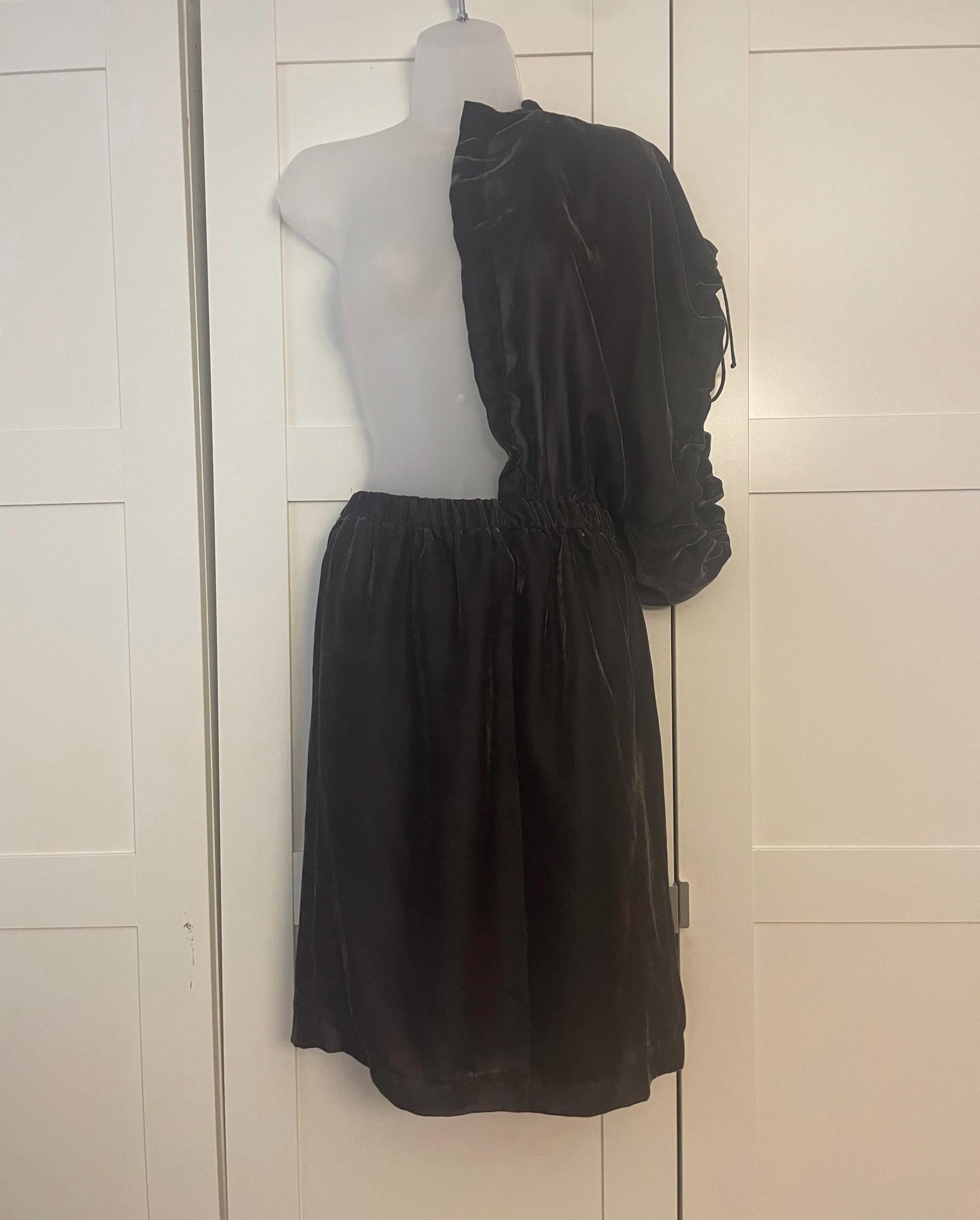 Comme Des Garçon Vintage 1990 Velvet Skirt with one armed Band attached