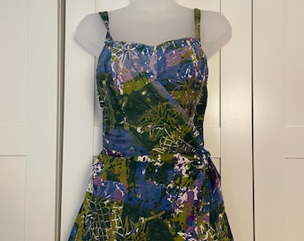 1950s Jantzen Hawaiian Tropical Beach One Piece Bathing Costume