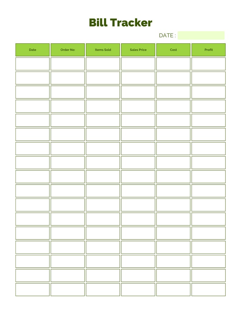 Printable Bill Tracker Bill Tracker PDF Bill Tracker - Etsy