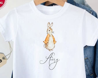 Personalized Easter T-Shirt, Custom Name Bunny Shirt, Custom Peter Rabbit Shirt, Cute Easter Bunny T-Shirt, Custom Easter Shirt, Easter Gift