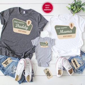 One Happy Camper T-Shirt, Camping 1st Birthday Outfit, One Happy Camper Matching Family Tees, First Birthday Shirt, Camp Mommy And Me Shirts