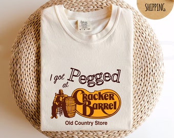 Ik werd gekoppeld aan Cracker Barrel Old Country Store Comfort Colors T-shirt, Vintage Cracker Barrel Tee, grappig T-shirt, vintage shirt, sarcastisch T-shirt