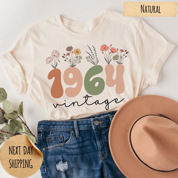 Vintage 1964 Shirt, 60th Birthday Gift For Women, 60th Birthday Gift For Men, 60th Birthday Sweatshirt, 60 Birthday Tee, 60th Birthday Shirt