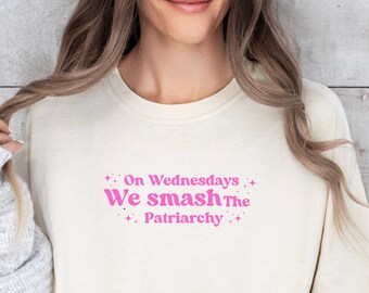 Feminist T-shirt, On Wednesdays We Smash The Patriarchy Comfort Colors T-shirt, high-quality, vintage look and feel, Unisex