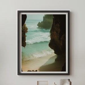 Fine Art Ocean Beach Print | Framed Ocean Cave Photography Print | Beach Theme Wall Art | Ocean Photograph Fine Art | Beach Landscape