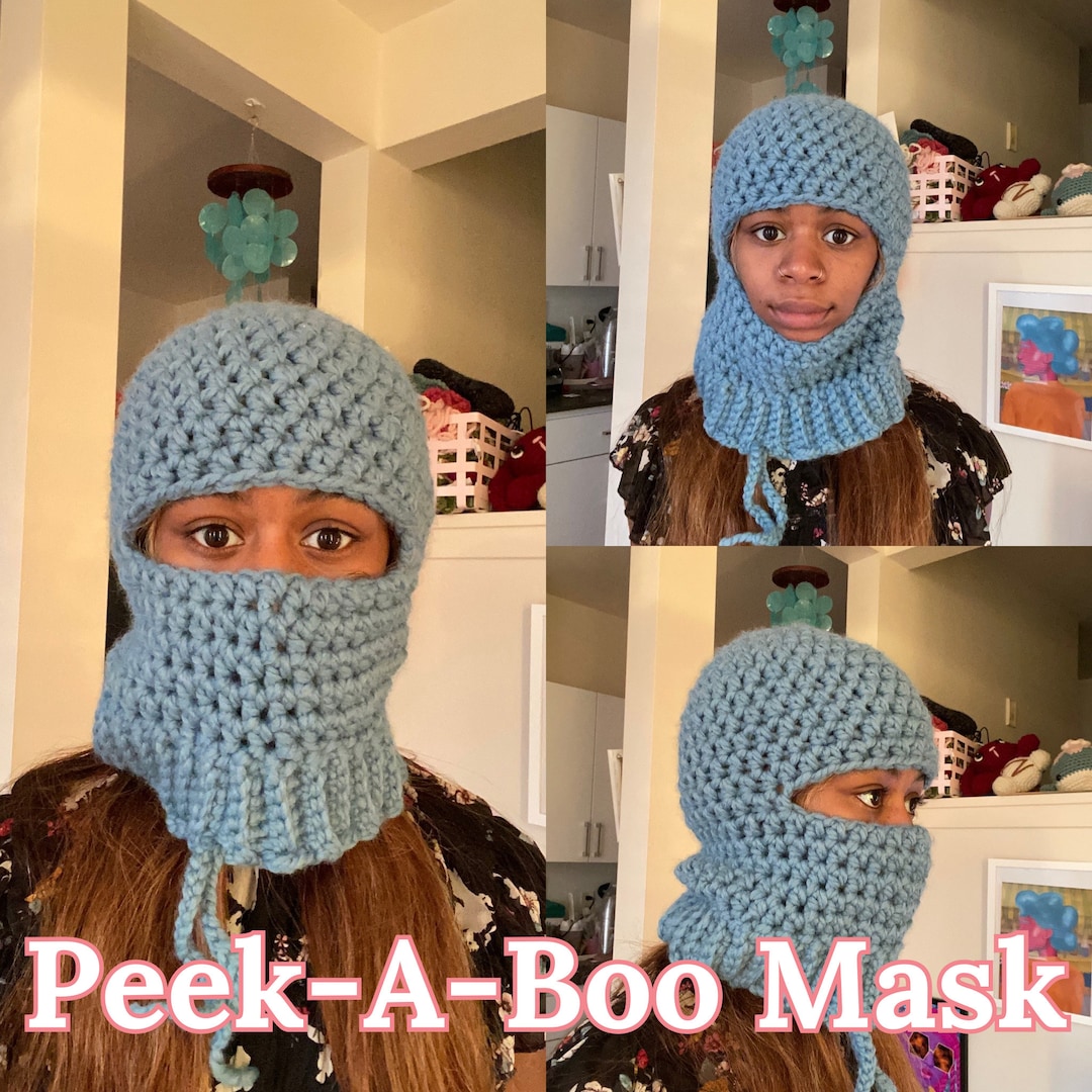Peek-a-boo Ski Mask Crochet Versatile Unique Balaclava With