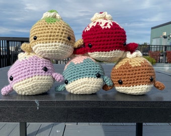 Crochet Pattern Cake Whale Stuffed Animal Plushie - Handmade, Dessert, Unique Gift Idea