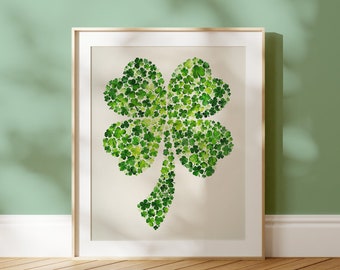 Lucky Shamrock Decor, St Patricks Day druckbare digitale Wandkunst, St Paddys Day Dekoration, St Pattys Day, Kleedekorationen, irische Kunst