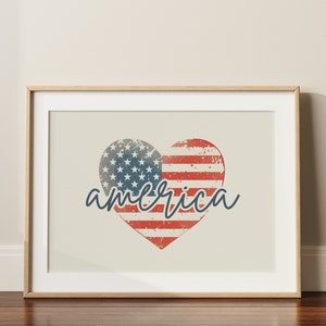 Arte murale patriottica, Decorazione del 4 luglio, Stampe digitali stampabili del Memorial Day, Arte del Giorno dell&#39;Indipendenza, Decorazioni del 4 luglio