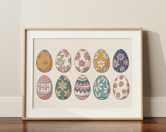 Vintage Easter Decorations | Cute Easter Prints | Printable Digital Easter Decor | Retro Easter Wall Art | Rustic Easter Home Decor