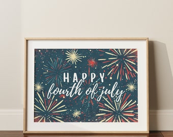 Patriotic Wall Art, Printable Digital Memorial Day Prints, Independence Day Art, 4th of July Decorations, Fourth of July Decor, Home Decor