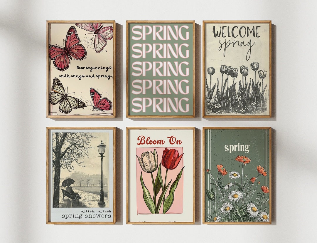 Vintage Spring Decorations, Spring Printables, Springtime Mantel Decor ...