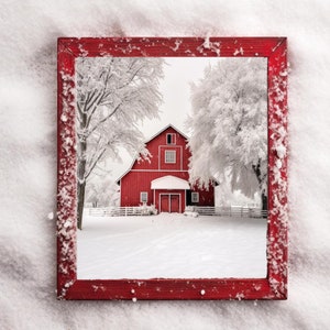 Barn Wall Art | Printable Digital Rustic Art Decor | Rustic Wall Art | Winter Scenes Art | Farmhouse Christmas | Farmhouse Decoration