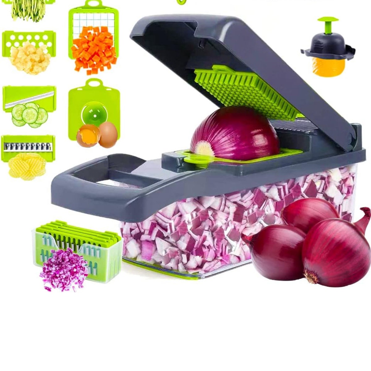 Multifunctional 16 in 1 Vegetable Chopper black/green - Etsy