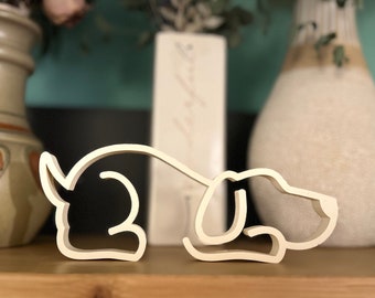 Dog Silhouette Fineline Decoration – Easter Gift for Dog Lovers – Modern Dog Figurine & Cookie Cutter – Personalized Spring Decoration 3D Print