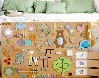 Jouet de planche occupée sensorielle en bois, planche d’activité Montessori faite à la main, jouets pour le voyage et le développement précoce, planche Fidget, jouets d’apprentissage