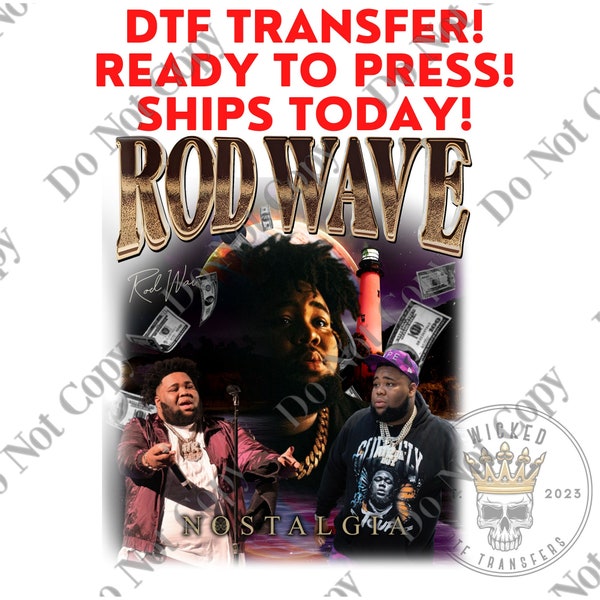 Hip Hop Rapper, Rod Wave Dtf, Nostalgia 90s Rap Music, dtf Transfer, dtf, Ready to press dtf, Heat Transfer, Direct To Film