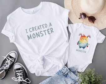 Matching Mom & Baby Outfit, Funny Babyshower Gift, Partner Look, Mum And Me Outfit, Mini Me, Family Clothing Set, 2 Piece Set for New Mum