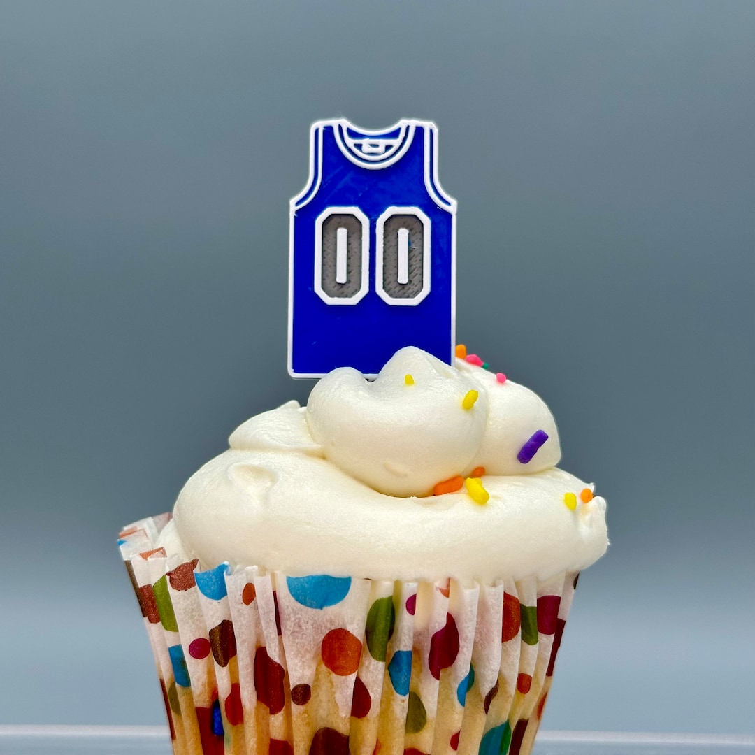 Basketball Jersey Cupcake Toppers 6 Count 3D Printed - Etsy