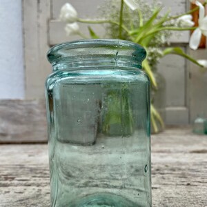 Antique Late 1800's English Preserves Jar - English Glass - English Blue Glass Preserves Jar - Pickle Jar - Jam Jar - Antique Farmhouse