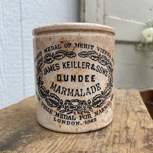 Antique 1lb James Keiller & Sons Dundee Marmalade - Crazed and Stained - English Advertisement