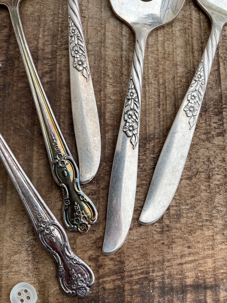 Set of 5 Vintage Silver Plate Spoons Vintage Silver Plate Sugar Spoons Instant Collection