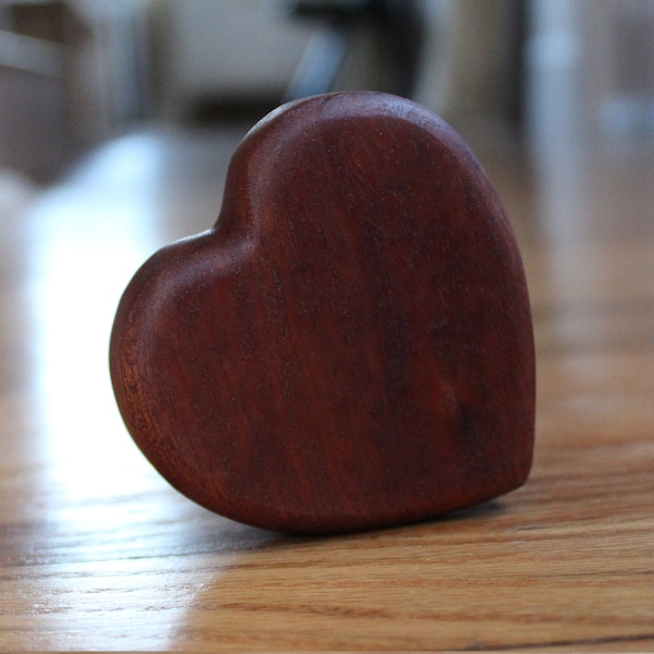 Wooden Baby Rattle - Sapele Heart Shaker - Grasping Toy - Developmental Toys For Babies - Organic Wood Toys For Children