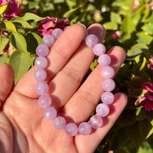 HQ Kunzite Bracelet || 9mm Kunzite Beaded Bracelet